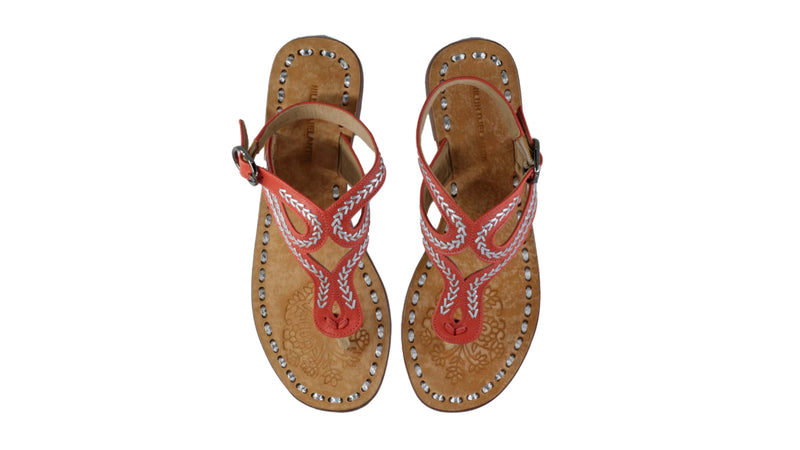 Leather-shoes-Agra 20mm Flats - Orange & Silver-sandals flat-NILUH DJELANTIK-NILUH DJELANTIK