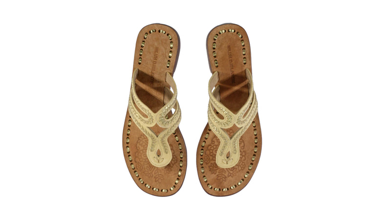Leather-shoes-Arrah 20mm Flat - Light Cream & Gold-sandals flat-NILUH DJELANTIK-NILUH DJELANTIK