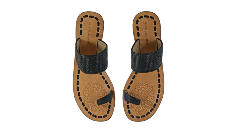 Leather-shoes-Arini 20mm Flat Woven - Black-sandals flat-NILUH DJELANTIK-NILUH DJELANTIK
