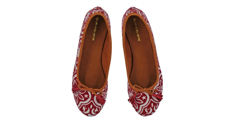 Leather-shoes-Noemi 20mm Ballet - Red Batik Moon Flower-flats ballet-NILUH DJELANTIK-NILUH DJELANTIK