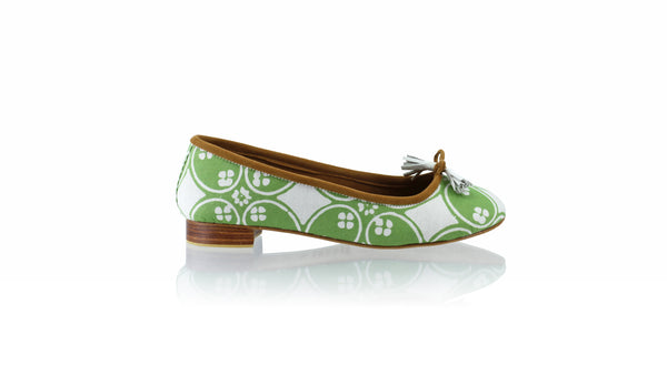 Leather-shoes-Sasha 20mm Ballet - Green Batik Motif Ceplokan-flats ballet-NILUH DJELANTIK-NILUH DJELANTIK