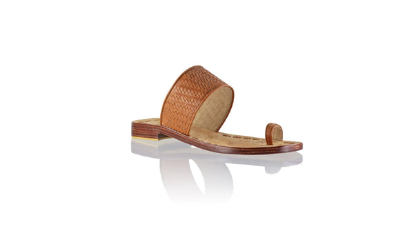 Leather-shoes-Arini 20mm Flat Woven - Light Brown-sandals flat-NILUH DJELANTIK-NILUH DJELANTIK