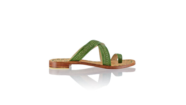 Leather-shoes-Batu 20mm Flat - Green Vintage-sandals flat-NILUH DJELANTIK-NILUH DJELANTIK