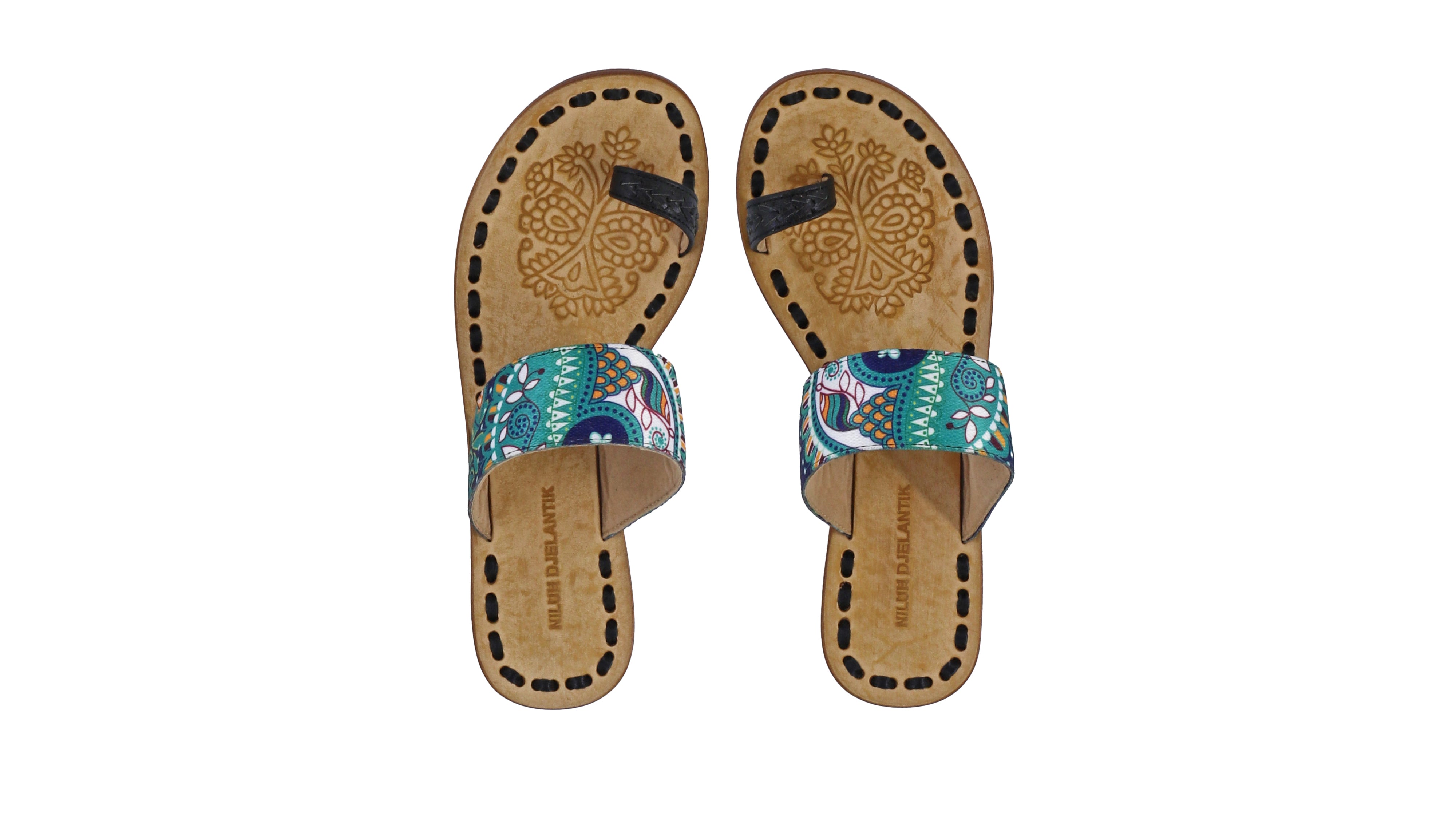 Arini 20mm Flat - Black & Tosca Paisley Ribbon – NILUH DJELANTIK