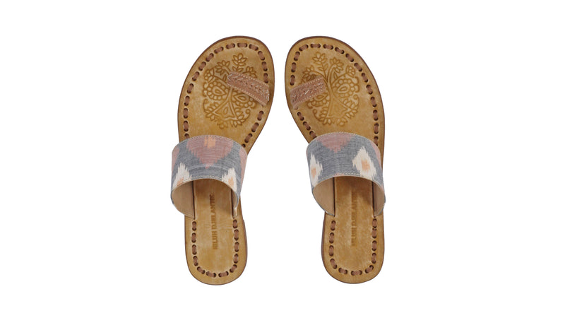 Arini 20mm Flat - Light Brown & Grey Salmon Diamond Endek