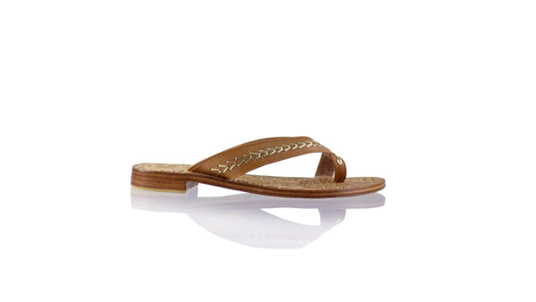 Louis 20mm Flat  - Tan & Gold