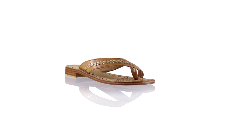 Louis 20mm Flat  - Tan & Gold