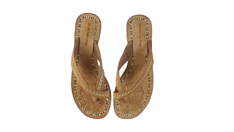 Louis 20mm Flat  - Tan & Gold