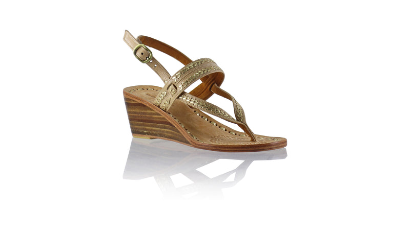 Timika 50mm Wedges - Nude & Gold