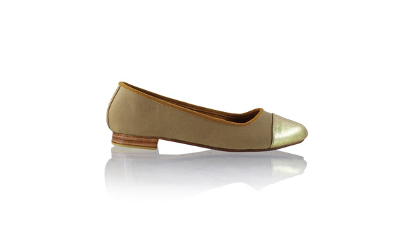 Calya 20mm Ballet - Nude Canvas & Gold Leather