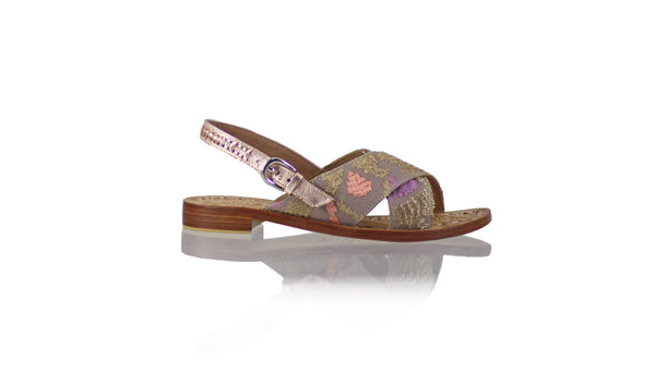 Ines Strap 20mm Flat - Rose Gold & Cloudy Songket