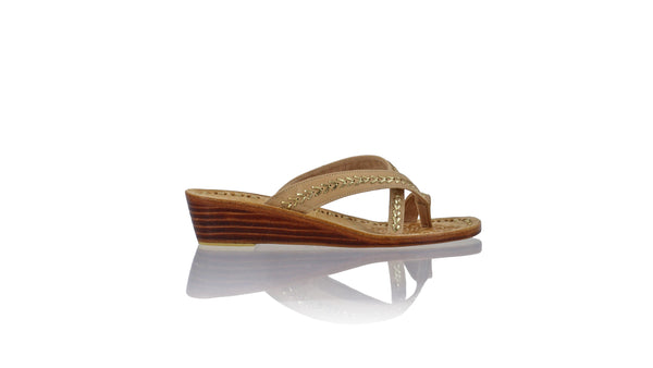Romance No Strap 35mm Wedge - Nude & Gold