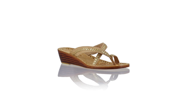 Romance No Strap 35mm Wedge - Nude & Gold