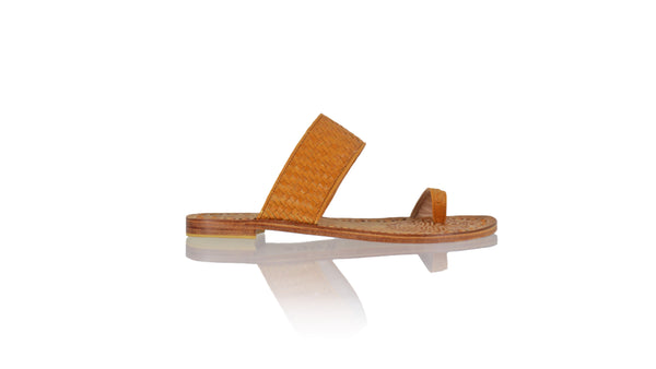 Leather-shoes-Arini 20mm Flat Woven - Camel-sandals flat-NILUH DJELANTIK-NILUH DJELANTIK