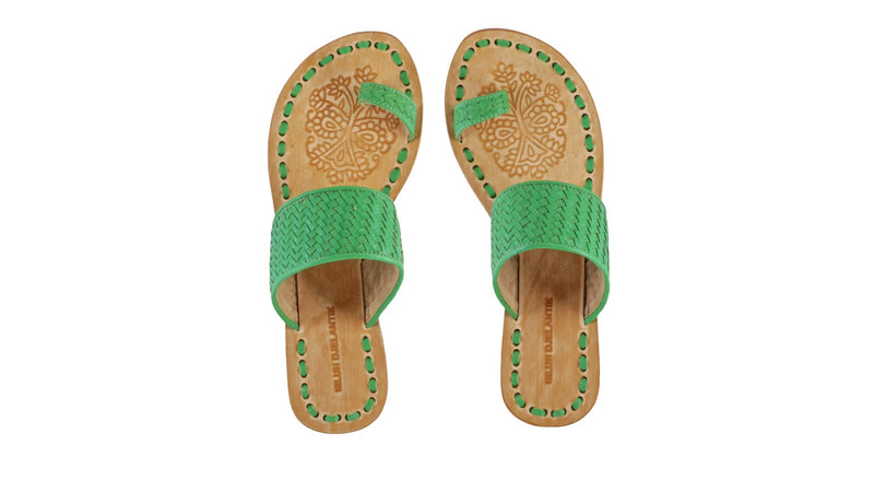 Leather-shoes-Arini 20mm Flat Woven - Green-sandals flat-NILUH DJELANTIK-NILUH DJELANTIK