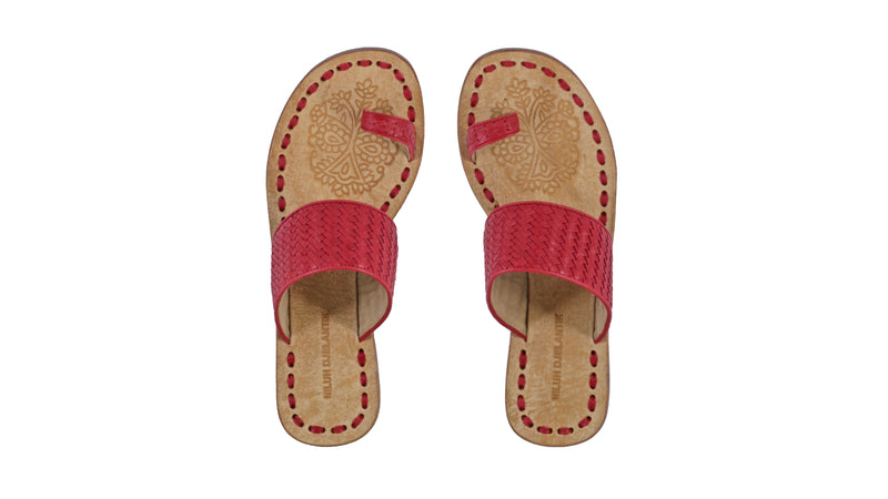 Leather-shoes-Arini 20mm Flat Woven - Red-sandals flat-NILUH DJELANTIK-NILUH DJELANTIK