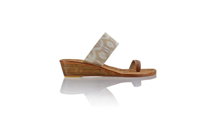 Leather-shoes-Arini 35mm Wedge - Mocha & Mocha Alam Tenun-sandals Wedge-NILUH DJELANTIK-NILUH DJELANTIK