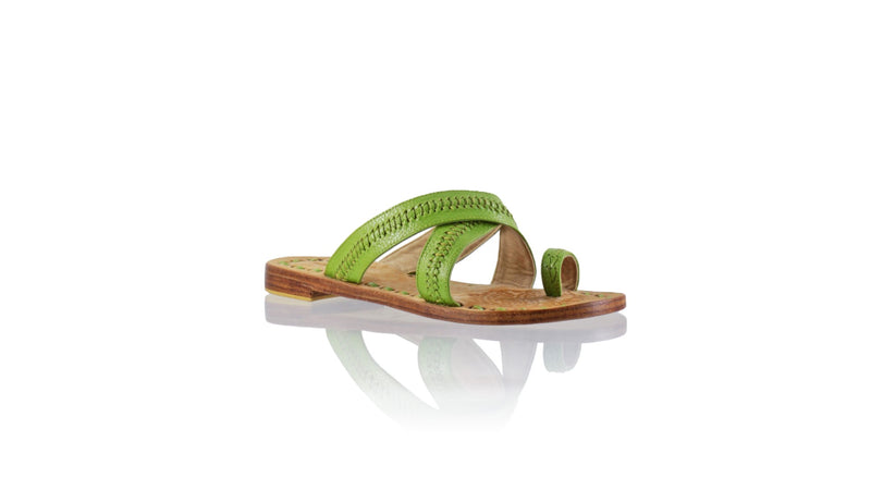 Leather-shoes-Batu 20mm Flat - Green Bkk-sandals flat-NILUH DJELANTIK-NILUH DJELANTIK