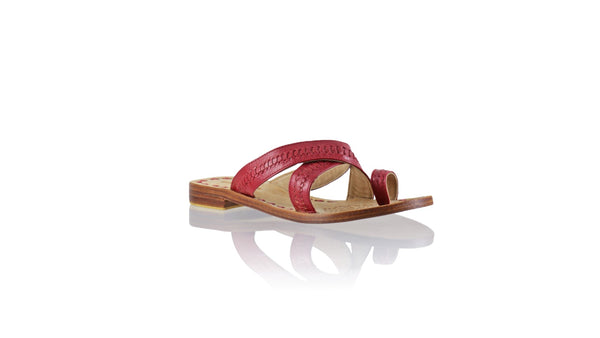 Leather-shoes-Batu 20mm Flat - Deep Red Bkk-sandals flat-NILUH DJELANTIK-NILUH DJELANTIK
