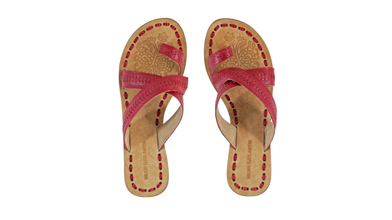 Leather-shoes-Batu 20mm Flat - Deep Red Bkk-sandals flat-NILUH DJELANTIK-NILUH DJELANTIK