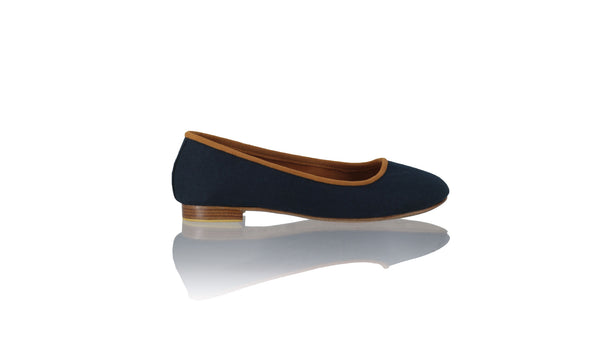 Leather-shoes-Brigitte 20mm Ballet - Navy Linen-flats ballet-NILUH DJELANTIK-NILUH DJELANTIK