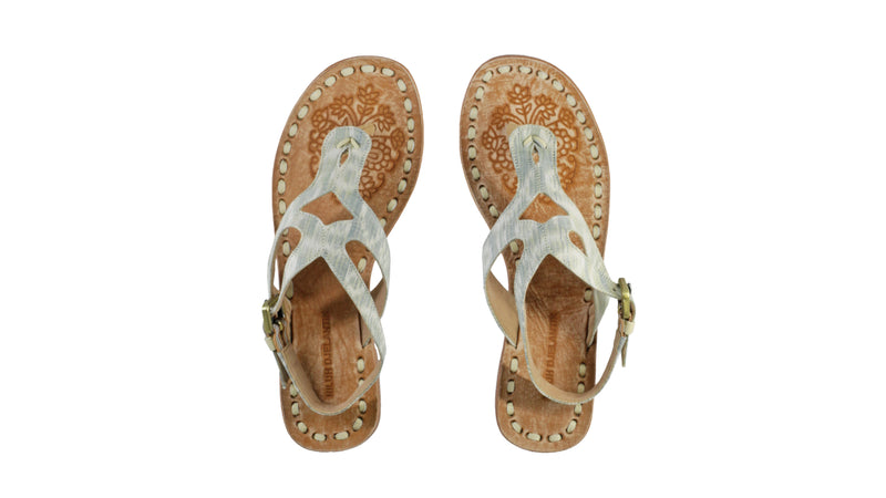 Leather-shoes-Agra 20mm Flats - Cream & Green Tenun Alam-sandals flat-NILUH DJELANTIK-NILUH DJELANTIK