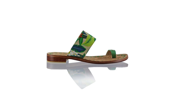 Leather-shoes-Arini 20mm Flat - Green & Multicolor Forest-sandals flat-NILUH DJELANTIK-NILUH DJELANTIK