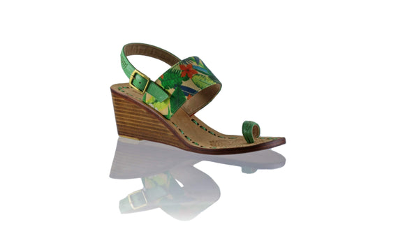 Leather-shoes-Prana 50mm Wedges - Green & Multicolor Forest-sandals wedges-NILUH DJELANTIK-NILUH DJELANTIK