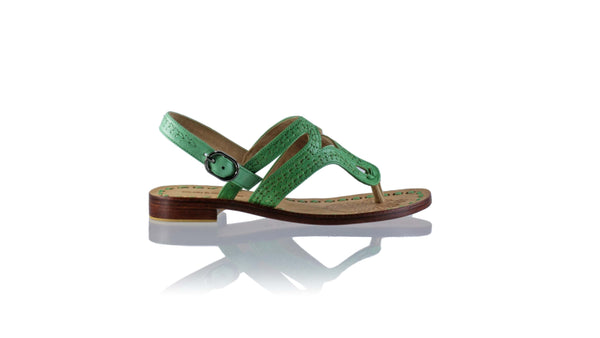 Leather-shoes-Emma 20mm Flat - Green & Tosca-sandals flat-NILUH DJELANTIK-NILUH DJELANTIK