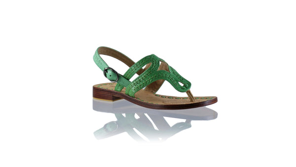 Leather-shoes-Emma 20mm Flat - Green & Tosca-sandals flat-NILUH DJELANTIK-NILUH DJELANTIK