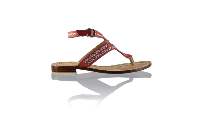 Leather-shoes-Agra 20mm Flats - Orange & Silver-sandals flat-NILUH DJELANTIK-NILUH DJELANTIK