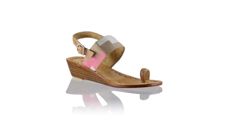Leather-shoes-Prana 35mm Wedge - Mocca & Nude Pink Squere Ribborn-sandals wedges-NILUH DJELANTIK-NILUH DJELANTIK