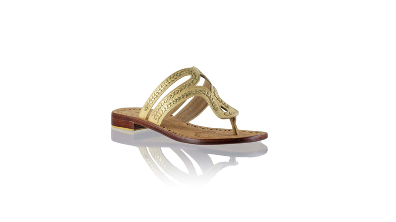 Leather-shoes-Arrah 20mm Flat - Light Cream & Gold-sandals flat-NILUH DJELANTIK-NILUH DJELANTIK
