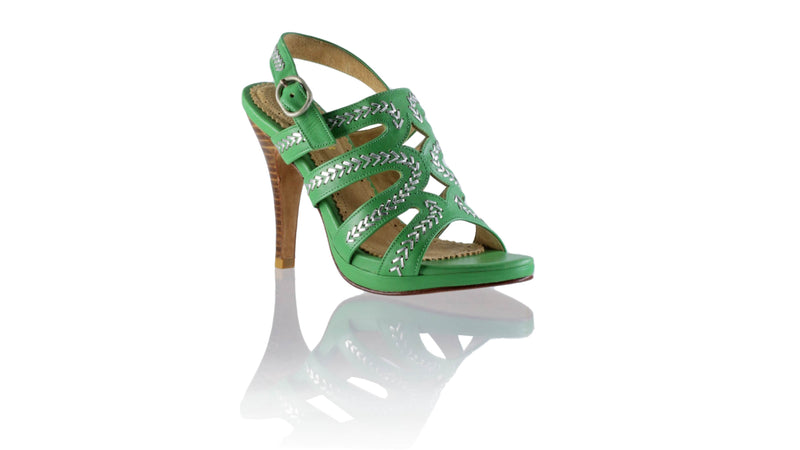 Leather-shoes-Maya PF 90mm Sh - Green & Silver-sandals higheel-NILUH DJELANTIK-NILUH DJELANTIK