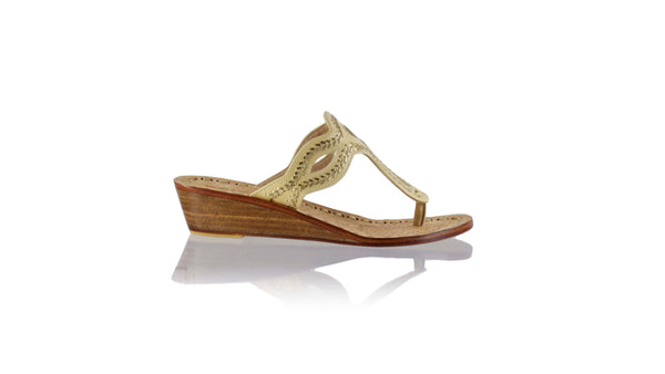 Leather-shoes-Africa 35mm Wedge - Ivory & Gold-sandals flat-NILUH DJELANTIK-NILUH DJELANTIK