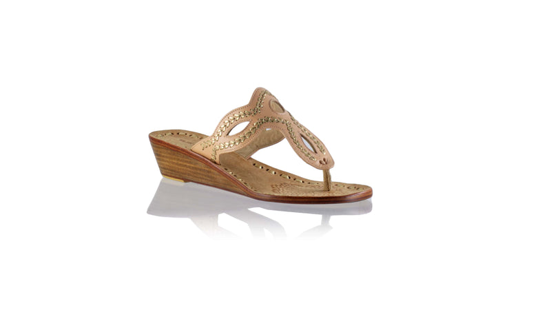 Leather-shoes-Africa 35mm Wedge - Baby Pink & Gold-sandals flat-NILUH DJELANTIK-NILUH DJELANTIK
