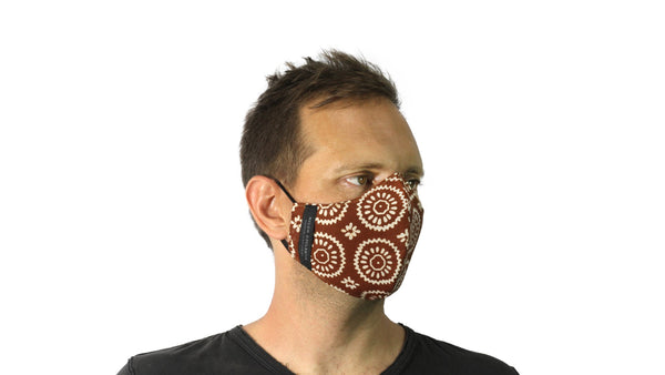 Leather-shoes-Batik 3 PLY cotton mask Set BROWN SERIES-Accessories-NILUH DJELANTIK-NILUH DJELANTIK