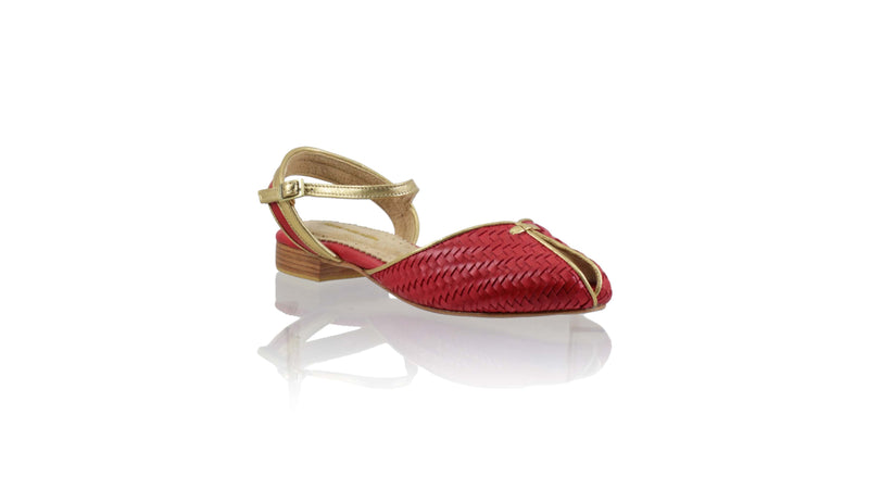 Agnes Woven 20mm Flat - Red & Gold