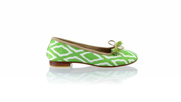 Leather-shoes-Sasha 20mm Ballet - Green Batik Motif Wajik-flats ballet-NILUH DJELANTIK-NILUH DJELANTIK