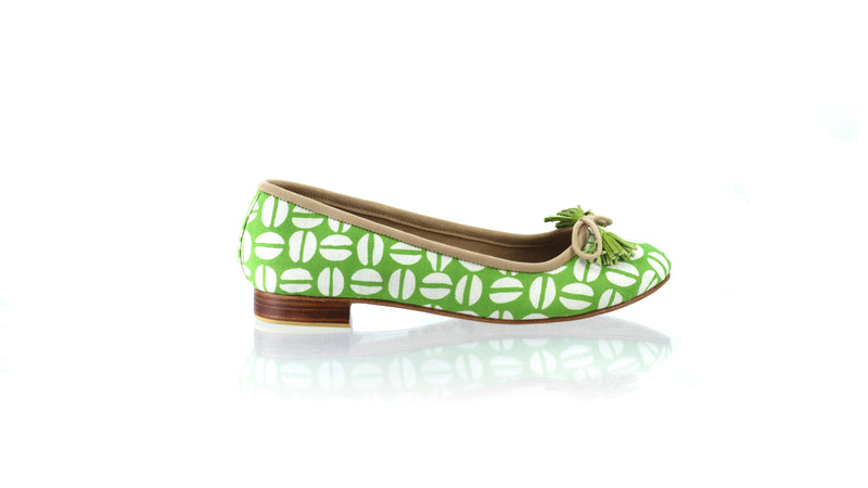 Leather-shoes-Noemi 20mm Ballet - Green Batik Motif Coffee-flats ballet-NILUH DJELANTIK-NILUH DJELANTIK