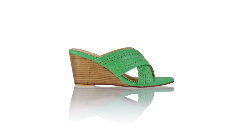 Leather-shoes-Paramita 80mm Wedge - Green-sandals wedges-NILUH DJELANTIK-NILUH DJELANTIK