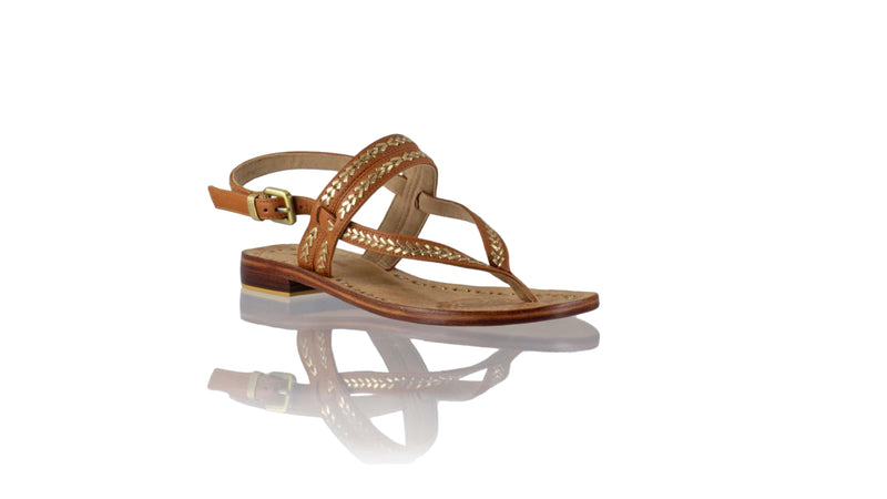 Leather-shoes-Timika 20mm Flat - Brown & Gold-sandals flat-NILUH DJELANTIK-NILUH DJELANTIK