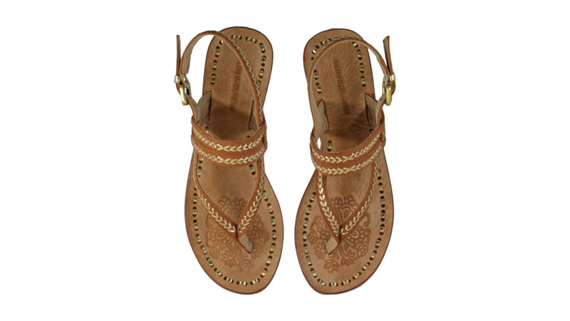 Leather-shoes-Timika 20mm Flat - Brown & Gold-sandals flat-NILUH DJELANTIK-NILUH DJELANTIK