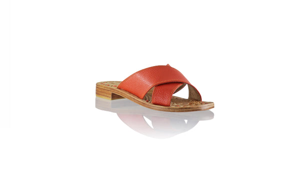 Leather-shoes-Ines 20mm Flat - Orange Bkk-sandals flat-NILUH DJELANTIK-NILUH DJELANTIK