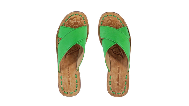 Leather-shoes-Ines 20mm Sulam Flat - Green-sandals Wedge-NILUH DJELANTIK-NILUH DJELANTIK