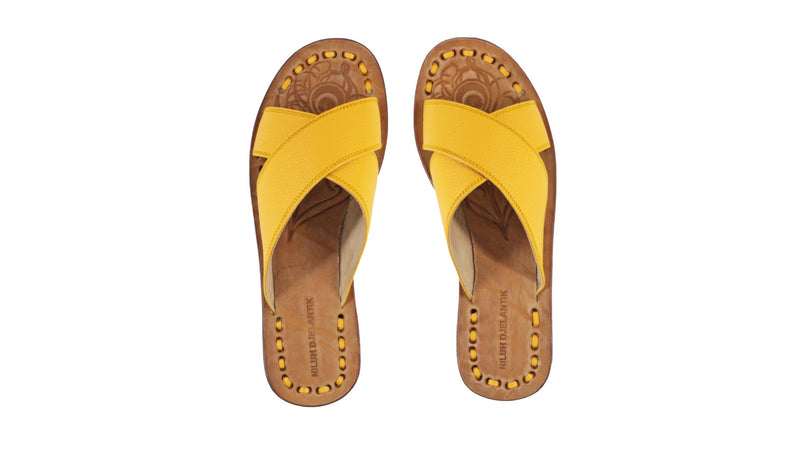 Leather-shoes-Ines 20mm Sulam Flat - Mustard Bkk-sandals Wedge-NILUH DJELANTIK-NILUH DJELANTIK