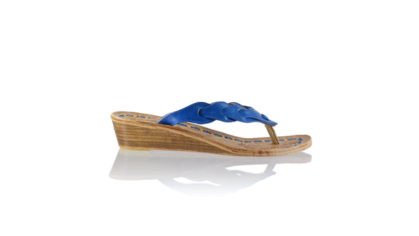 Leather-shoes-Jhonny Thong 35mm Wedges - Royal Blue-sandals midheel-NILUH DJELANTIK-NILUH DJELANTIK