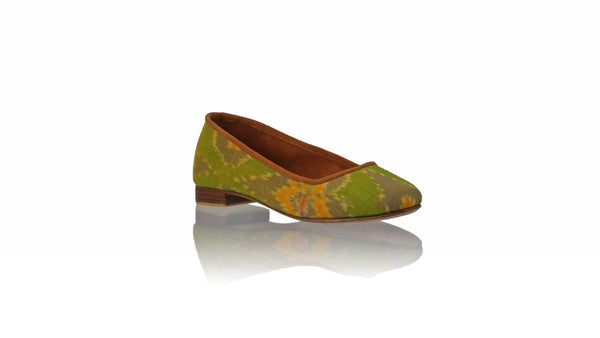 Leather-shoes-Kate 20mm Ballet - Lime Green Flower Endek MA-flats ballet-NILUH DJELANTIK-NILUH DJELANTIK