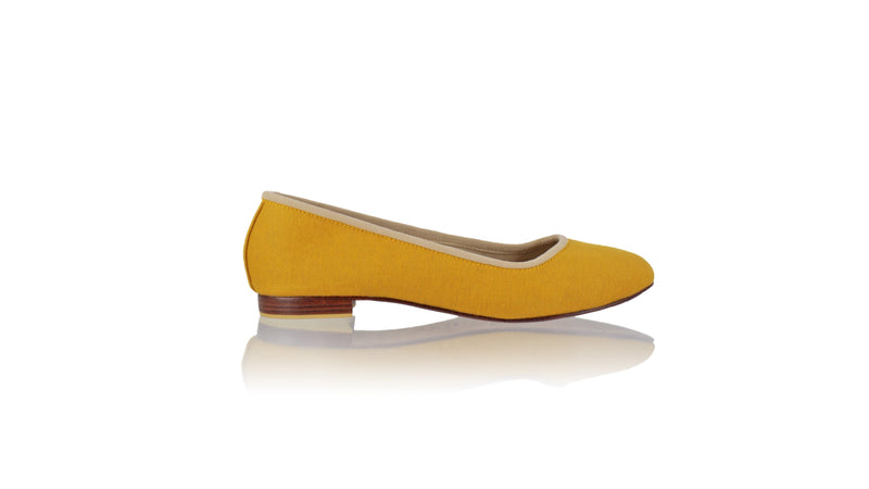 Leather-shoes-Kate 20mm Ballet - Mustard Linen-flats ballet-NILUH DJELANTIK-NILUH DJELANTIK