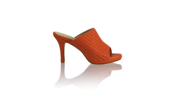 Leather-shoes-Lina Woven without Strap 90mm SH-01 PF - Orange-sandals higheel-NILUH DJELANTIK-NILUH DJELANTIK